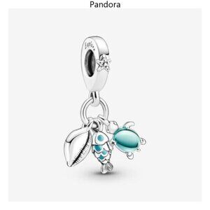 Pandora Fish, Sea Turtle & Conch Triple Dangle Charm